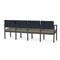Lesro Lenox Steel 4 Seat Tandem Seating Metal Frame, Charcoal, RS Night Sky Back, MD Farro Seat LS4103 - alternate 3